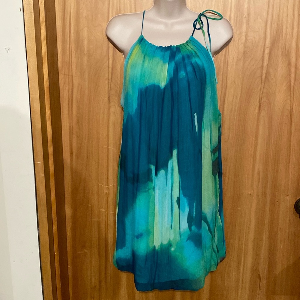 BCBG silk halter bubble dress